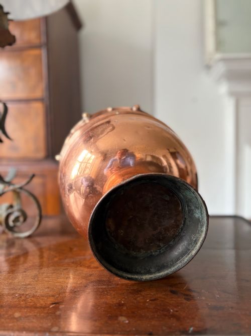 EDWARDIAN ANTIQUE COPPER JARDINIRE OR ICE BUCKET C1900 25CM DIAMETER - ADDITIONAL PHOTO 7