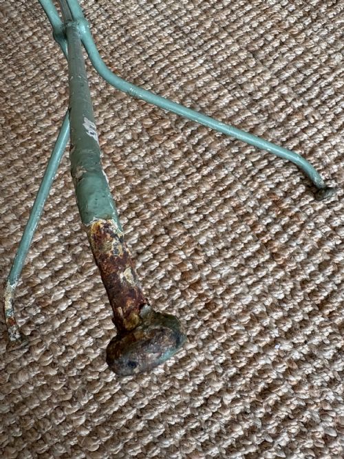 FRENCH ANTIQUE WROUGHT IRON BISTRO GARDEN TABLE CIRCA 1920S 70CM TALL - ADDITIONAL PHOTO 7