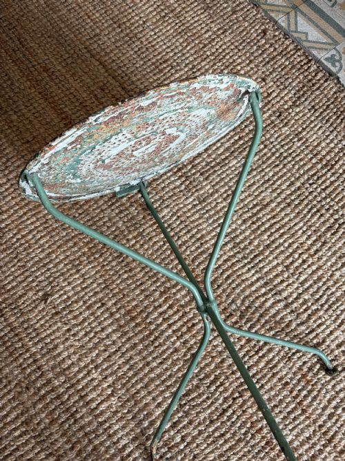 FRENCH ANTIQUE WROUGHT IRON BISTRO GARDEN TABLE CIRCA 1920S 70CM TALL - ADDITIONAL PHOTO 8