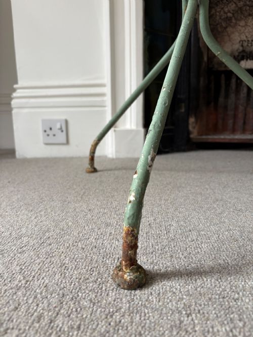 FRENCH ANTIQUE WROUGHT IRON BISTRO GARDEN TABLE CIRCA 1920S 70CM TALL - ADDITIONAL PHOTO 14