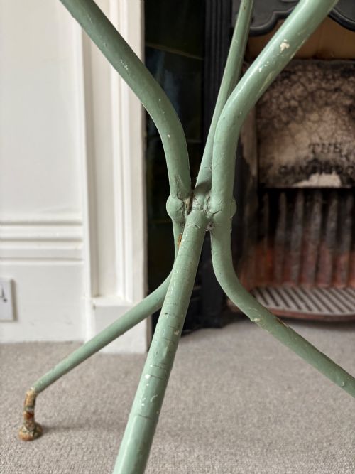 FRENCH ANTIQUE WROUGHT IRON BISTRO GARDEN TABLE CIRCA 1920S 70CM TALL - ADDITIONAL PHOTO 15
