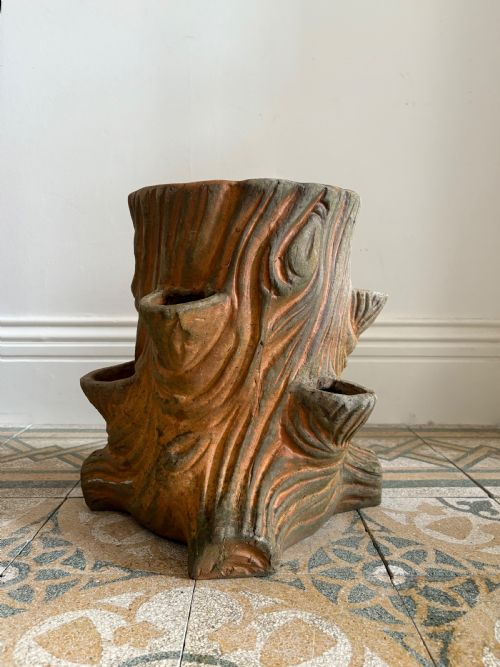 FAUX BOIS BUFF TERRACOTTA ANTIQUE STRAWBERRY PLANTER 42CM C1900 - ADDITIONAL PHOTO 1