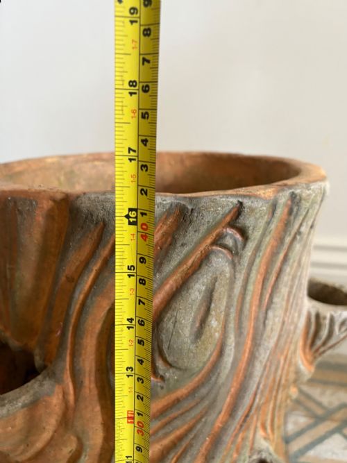 FAUX BOIS BUFF TERRACOTTA ANTIQUE STRAWBERRY PLANTER 42CM C1900 - ADDITIONAL PHOTO 9