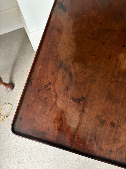 AN EARLY 19TH CENTURY CUBAN MAHOGANY SILVER TABLE CABRIOLE LEGS AND TRIFID FEET 75CM - ADDITIONAL PHOTO 15