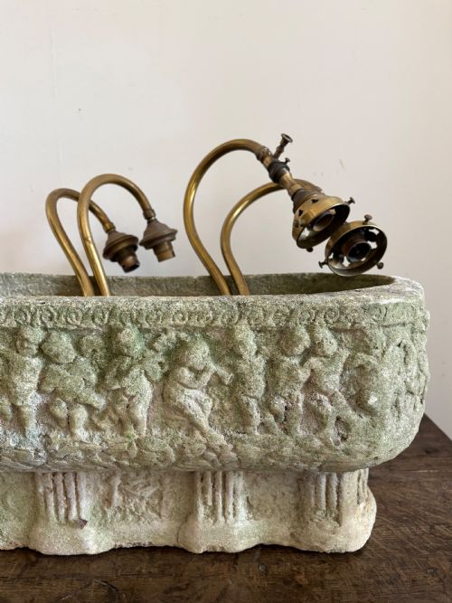 PAIR OF ARCHITECTURAL ANTIQUE SWAN NECK BRASS WALL LIGHTS C1900 ADAPTED GAS LIGHTS 30CM - ADDITIONAL PHOTO 13