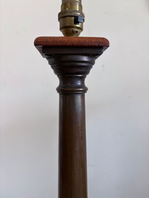 A 19TH CENTURY GRAND TOUR BRONZE TAPERING COLUMN LAMP GADROONED BASE 50CM - ADDITIONAL PHOTO 5