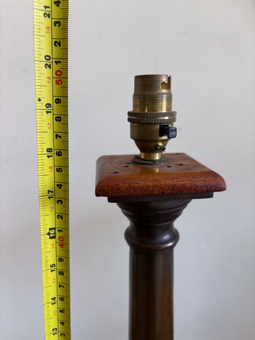 A 19TH CENTURY GRAND TOUR BRONZE TAPERING COLUMN LAMP GADROONED BASE 50CM - ADDITIONAL PHOTO 6
