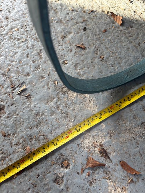 A 19TH CENTURY ENGLISH STRAP IRON AND WOODEN BENCH C1870 185CM FRENCH BLUE - ADDITIONAL PHOTO 2