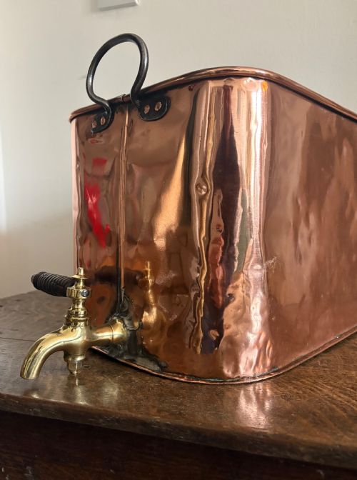 AN EARLY 19THC ENGLISH COPPER HOT WATER URN PLANTER OR COOLER C1830 ORIGINAL BRASS TAP 50CM - ADDITIONAL PHOTO 9