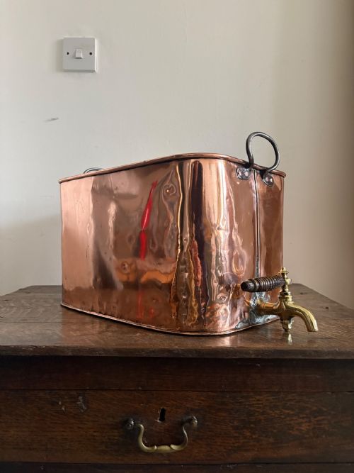 AN EARLY 19THC ENGLISH COPPER HOT WATER URN PLANTER OR COOLER C1830 ORIGINAL BRASS TAP 50CM - ADDITIONAL PHOTO 11