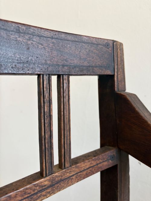 EARLY 19THC REGENCY OPEN ARM DRY BEECH AND ELM COUNTRY CHAIR C1820 DISH SEAT - ADDITIONAL PHOTO 3