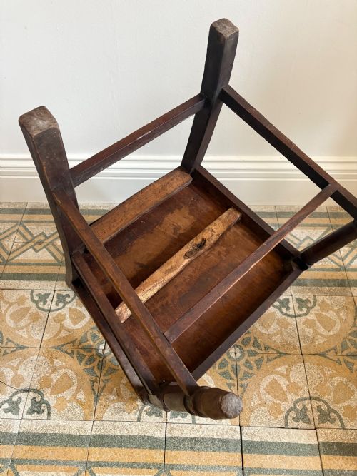EARLY 19THC REGENCY OPEN ARM DRY BEECH AND ELM COUNTRY CHAIR C1820 DISH SEAT - ADDITIONAL PHOTO 7