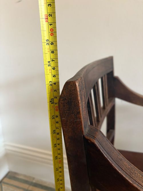 EARLY 19THC REGENCY OPEN ARM DRY BEECH AND ELM COUNTRY CHAIR C1820 DISH SEAT - ADDITIONAL PHOTO 12