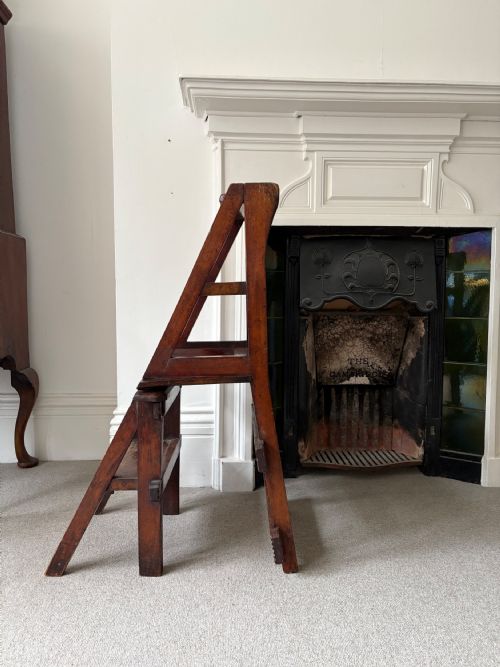 LATE 19TH CENTURY GOTHIC REVIVAL METAMORPHIC CHAIR TO LIBRARY STEPS C1880 - ADDITIONAL PHOTO 10