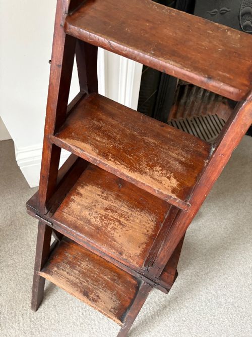 LATE 19TH CENTURY GOTHIC REVIVAL METAMORPHIC CHAIR TO LIBRARY STEPS C1880 - ADDITIONAL PHOTO 11