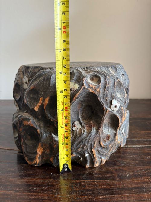 A 19THC JAPANESE RARE BRUSH POT MEIJI PERIOD CARVED HARDSTONE MOTHER OF PEARL - ADDITIONAL PHOTO 18