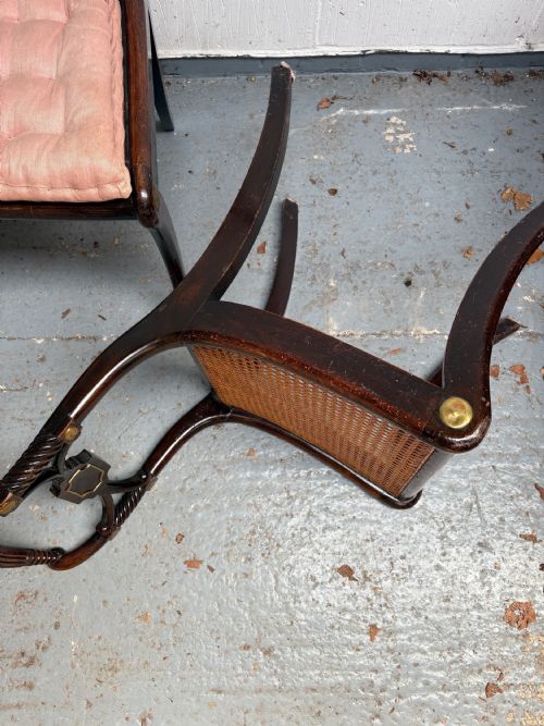 A SET OF 6 REGENCY DINING CHAIRS SABRE LEG MAHOGANY WITH CANE SEATS C1820 - ADDITIONAL PHOTO 4