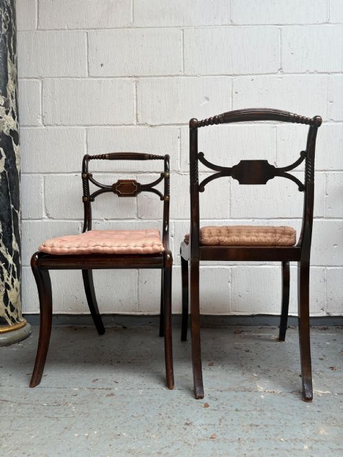 A SET OF 6 REGENCY DINING CHAIRS SABRE LEG MAHOGANY WITH CANE SEATS C1820 - ADDITIONAL PHOTO 6