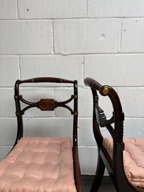 A SET OF 6 REGENCY DINING CHAIRS SABRE LEG MAHOGANY WITH CANE SEATS C1820 - ADDITIONAL PHOTO 7