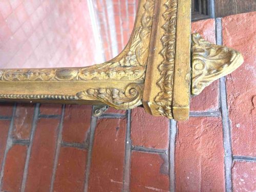 EARLY 19THC ENGLISH GILTWOOD AND GESSO OVERMANTLE MIRROR CARVED PUTTO 119CM - ADDITIONAL PHOTO 12