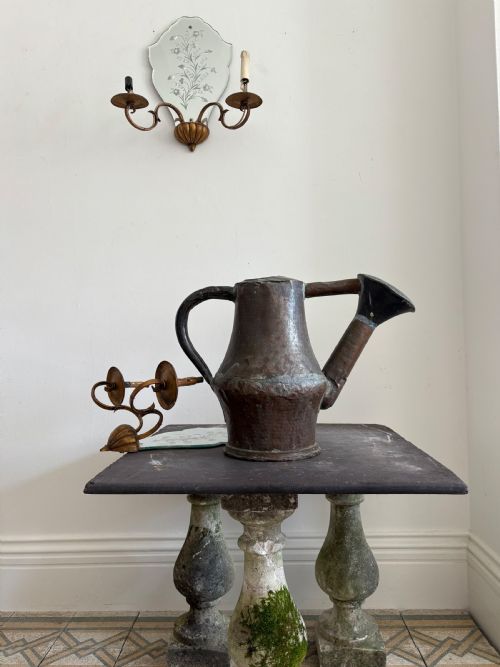 A FRENCH LATE 18THC COPPER WATERING CAN ARROSOIR CIRCA 1800 56CM LENGTH WATERTIGHT - ADDITIONAL PHOTO 7