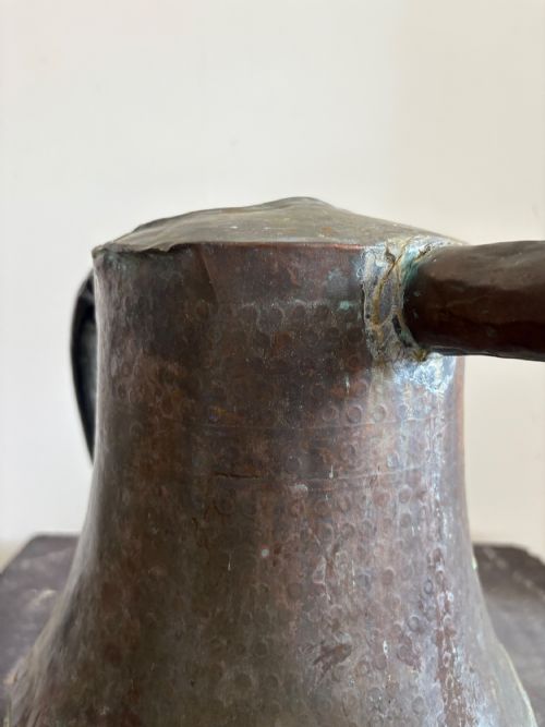A FRENCH LATE 18THC COPPER WATERING CAN ARROSOIR CIRCA 1800 56CM LENGTH WATERTIGHT - ADDITIONAL PHOTO 5