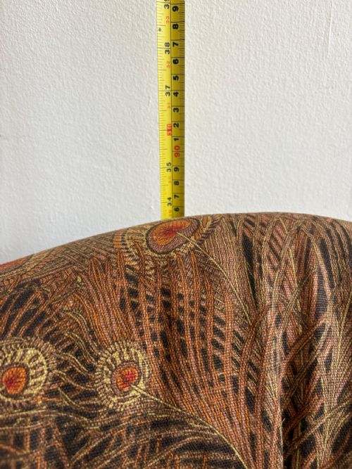 LATE 19THC DEEP SEATED SPOON BACK LOW COUNTRY HOUSE ARMCHAIR LIBERTY FABRIC - ADDITIONAL PHOTO 15