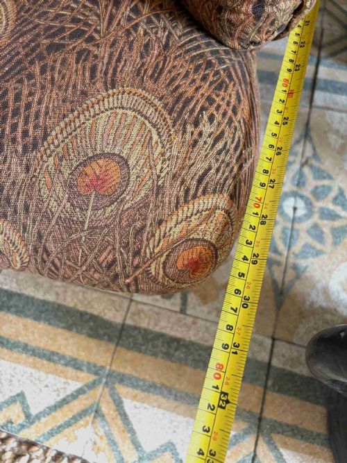 LATE 19THC DEEP SEATED SPOON BACK LOW COUNTRY HOUSE ARMCHAIR LIBERTY FABRIC - ADDITIONAL PHOTO 16