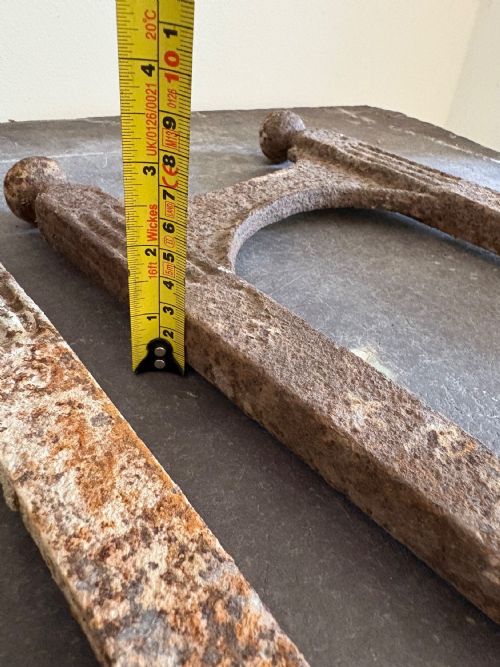 A PAIR OF HAND FORGED EARLY 19TH CENTURY ESTATE MADE IRON BOOT SCRAPERS 44CM - ADDITIONAL PHOTO 8