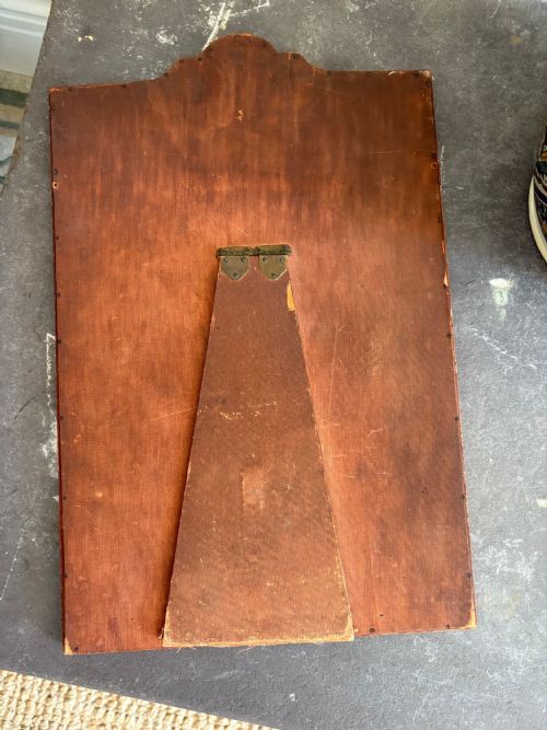 A 1920S RED LACQUER CHINOISERIE BEVELLED DRESSING MIRROR 46CM EASEL STAND - ADDITIONAL PHOTO 5