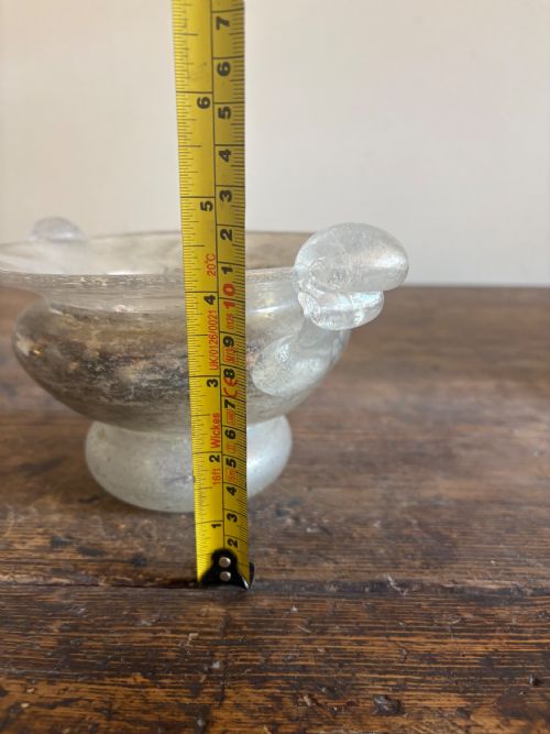 A MURANO 1920SART DECO HAND BLOWN IRIDESCENT SCAVO GLASS BOWL 23CMTWIN HANDLE - ADDITIONAL PHOTO 13