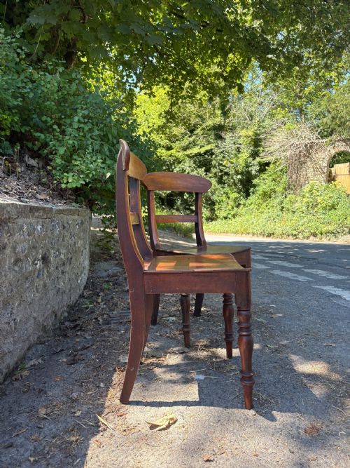 A PAIR OF EARLY 19TH CENTURY REGENCY FRUITWOOD COUNTRY CHAIR C1820 DISH SEAT - ADDITIONAL PHOTO 3
