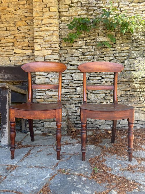 A PAIR OF EARLY 19TH CENTURY REGENCY FRUITWOOD COUNTRY CHAIR C1820 DISH SEAT - ADDITIONAL PHOTO 7