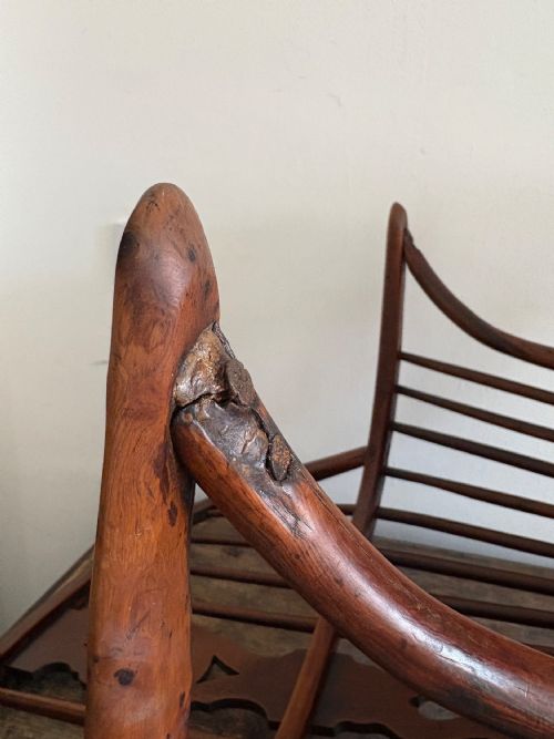 EARLY 19THC CRINOLINE STRETCHER ELM AND YEW WINDSOR CHAIR C1810 FRUITWOOD LEGS - ADDITIONAL PHOTO 10