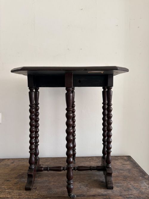 A 19TH CENTURY ENGLISH CHINOISERIE FOLDING SUTHERLAND TABLE BOBBIN LEGS C1880 - ADDITIONAL PHOTO 1