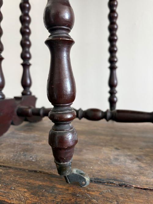 A 19TH CENTURY ENGLISH CHINOISERIE FOLDING SUTHERLAND TABLE BOBBIN LEGS C1880 - ADDITIONAL PHOTO 3