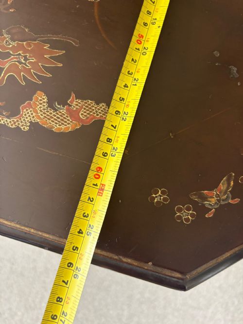 A 19TH CENTURY ENGLISH CHINOISERIE FOLDING SUTHERLAND TABLE BOBBIN LEGS C1880 - ADDITIONAL PHOTO 6