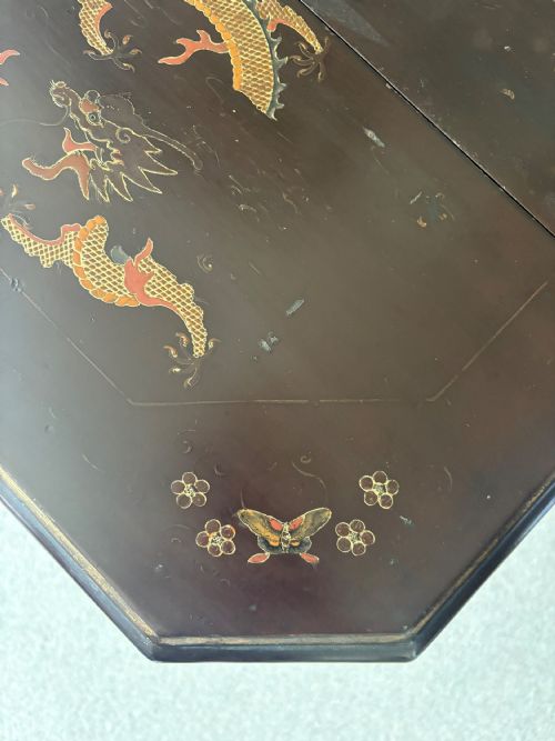 A 19TH CENTURY ENGLISH CHINOISERIE FOLDING SUTHERLAND TABLE BOBBIN LEGS C1880 - ADDITIONAL PHOTO 12