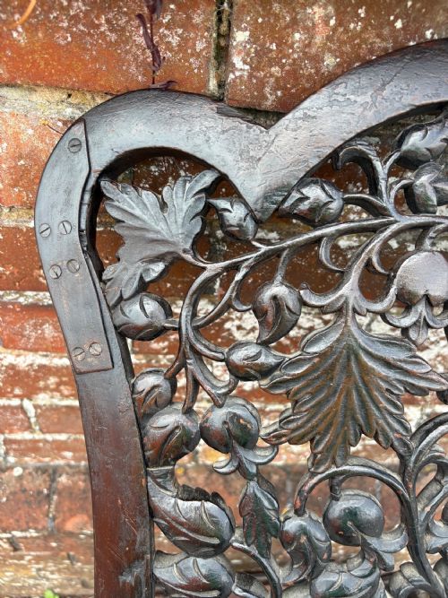 AN EXPERTLY REFURBISHED ANGLO INDIAN 19THC BURMESE CHAIR WITH ROSEWOOD HAND CARVED FLORAL DETAILING - ADDITIONAL PHOTO 6