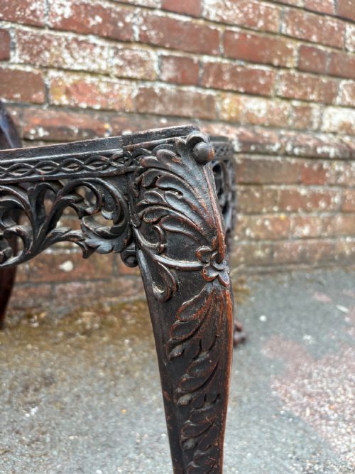 AN EXPERTLY REFURBISHED ANGLO INDIAN 19THC BURMESE CHAIR WITH ROSEWOOD HAND CARVED FLORAL DETAILING - ADDITIONAL PHOTO 7