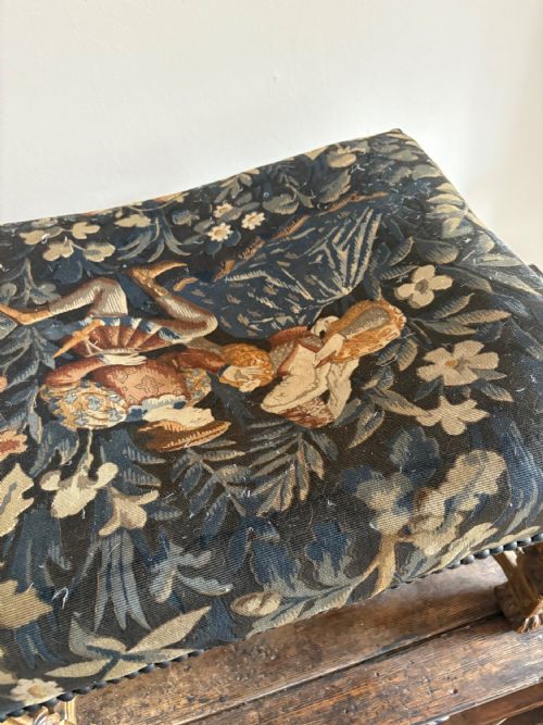 FRENCH EARLY 19TH CENTURY GILTWOOD TAPESTRY STOOL LOUIS X1V STYLE 57CM - ADDITIONAL PHOTO 7
