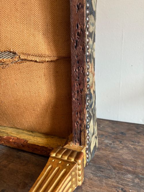 FRENCH EARLY 19TH CENTURY GILTWOOD TAPESTRY STOOL LOUIS X1V STYLE 57CM - ADDITIONAL PHOTO 13