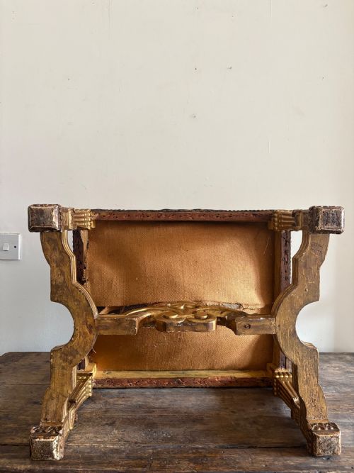 FRENCH EARLY 19TH CENTURY GILTWOOD TAPESTRY STOOL LOUIS X1V STYLE 57CM - ADDITIONAL PHOTO 14