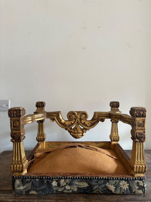 FRENCH EARLY 19TH CENTURY GILTWOOD TAPESTRY STOOL LOUIS X1V STYLE 57CM - ADDITIONAL PHOTO 16
