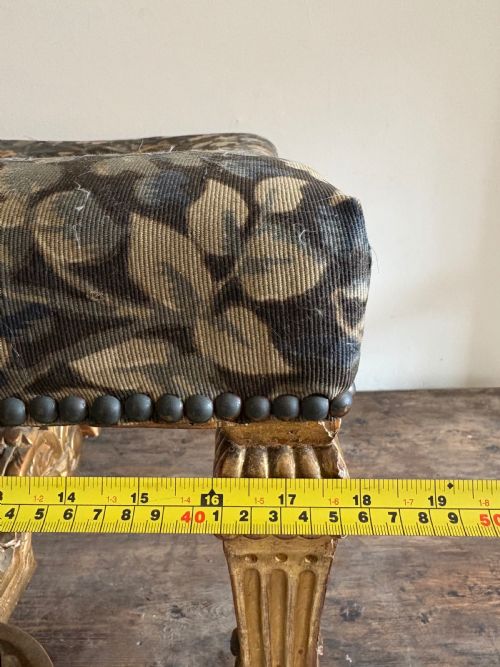 FRENCH EARLY 19TH CENTURY GILTWOOD TAPESTRY STOOL LOUIS X1V STYLE 57CM - ADDITIONAL PHOTO 2