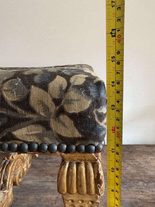 FRENCH EARLY 19TH CENTURY GILTWOOD TAPESTRY STOOL LOUIS X1V STYLE 57CM - ADDITIONAL PHOTO 3