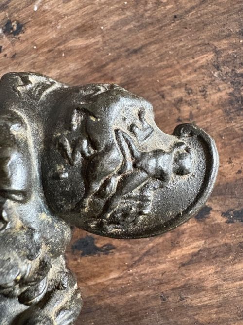 A 19TH CENTURY GRAND TOUR BRONZE BUST AJAX ON WOOD BASE 13CM TALL - ADDITIONAL PHOTO 7