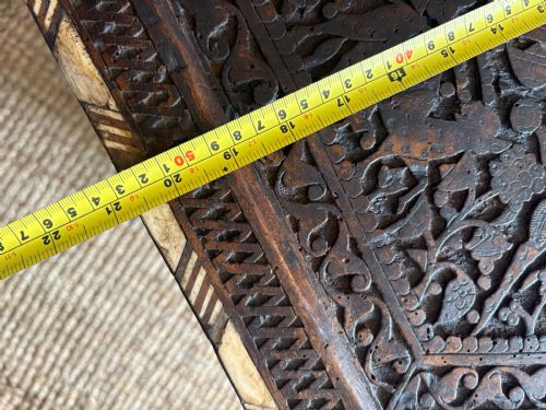 A 19TH CENTURY CARVED OTTOMAN OR DAMASCUS OCTAGONAL INLAID TABLE 69CM TALL - ADDITIONAL PHOTO 12
