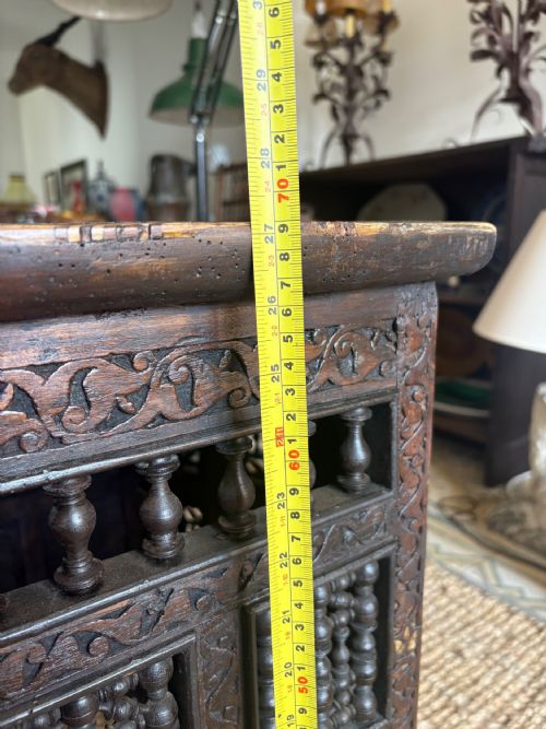 A 19TH CENTURY CARVED OTTOMAN OR DAMASCUS OCTAGONAL INLAID TABLE 69CM TALL - ADDITIONAL PHOTO 13
