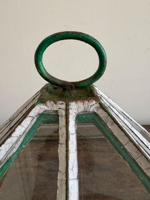 A 19TH CENTURY ENGLISH CAST IRON AND GLASS GARDEN CLOCHE 46CM RARE MODEL - ADDITIONAL PHOTO 6